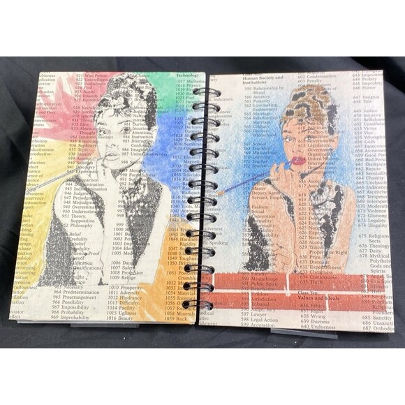 Journal Unique Audrey Hepburn Designs Handmade Upcycle Spiral Notebook Actress - Picture 6 of 7